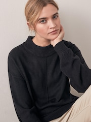 Schwarz - Weicher Tunika-Pullover - Bild 3 von 5