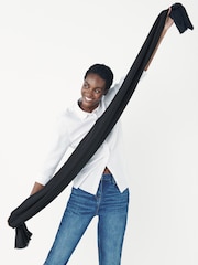 Black Plain Midweight Scarf - Image 2 of 5