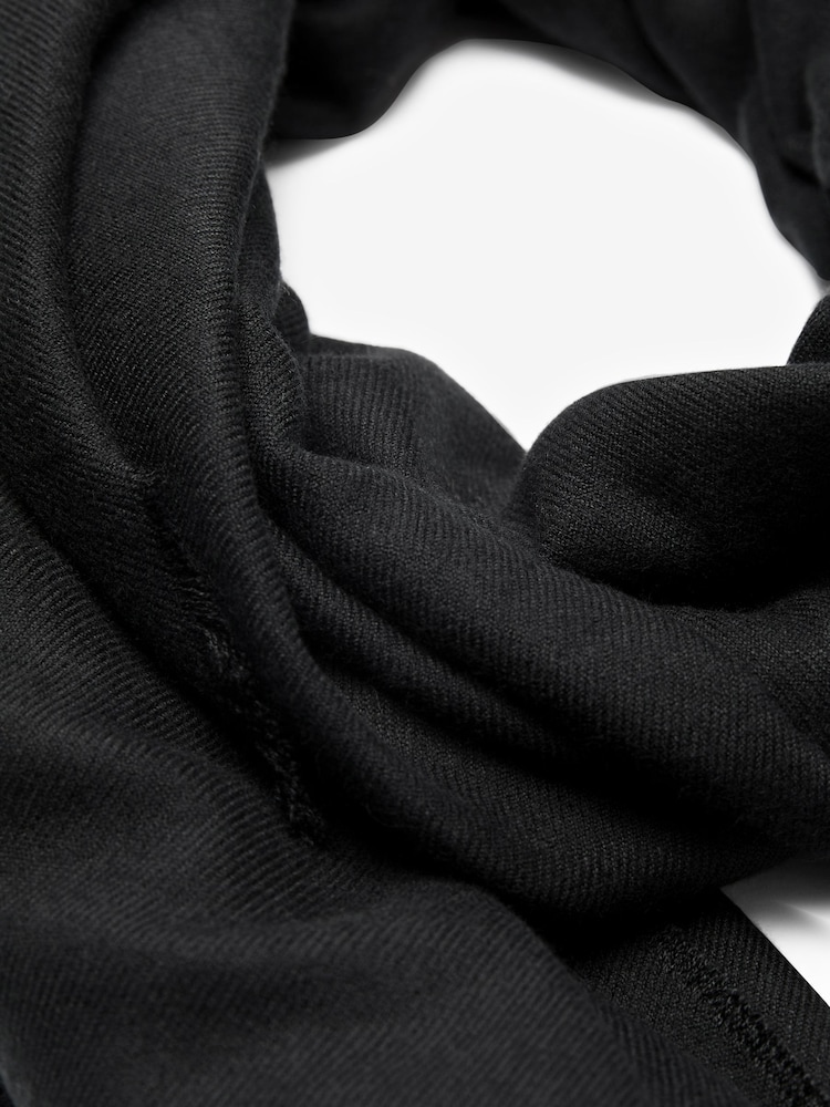 Black Plain Midweight Scarf - Image 5 of 5 Black Plain Midweight Scarf - Image 5 of 5
