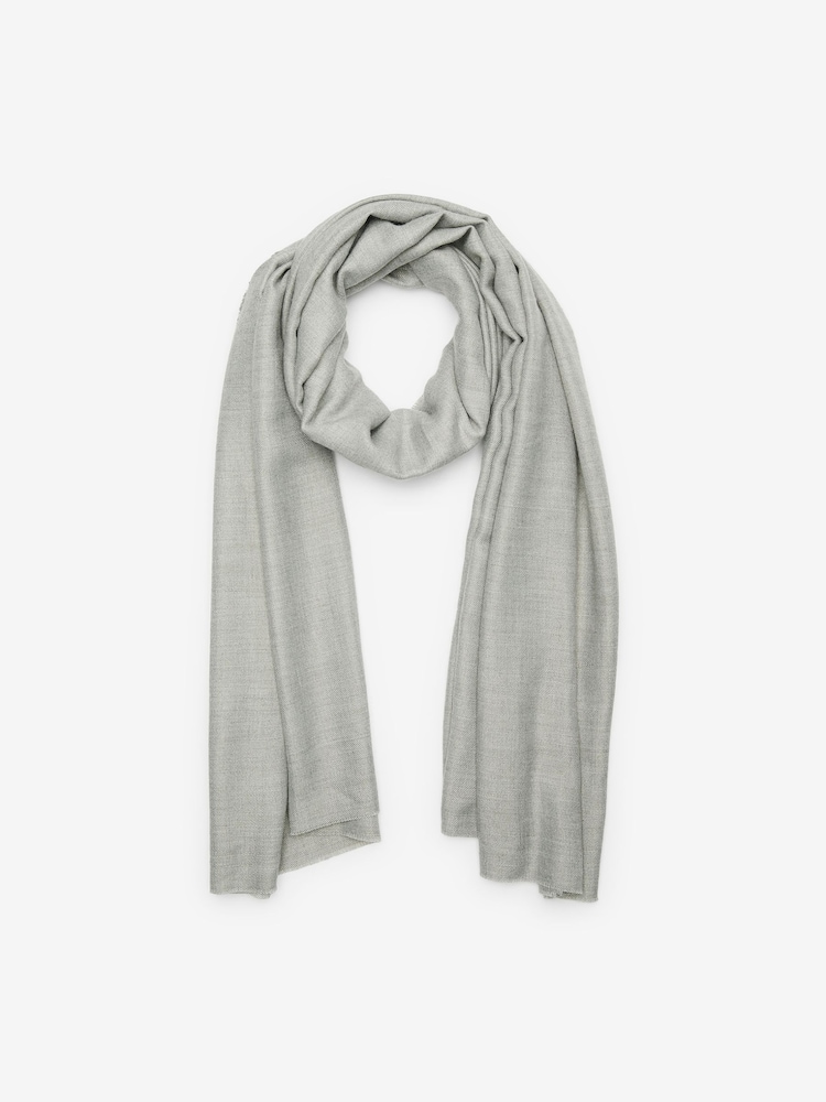 Grey Plain Midweight Scarf - Image 1 of 5 Grey Plain Midweight Scarf - Image 1 of 5