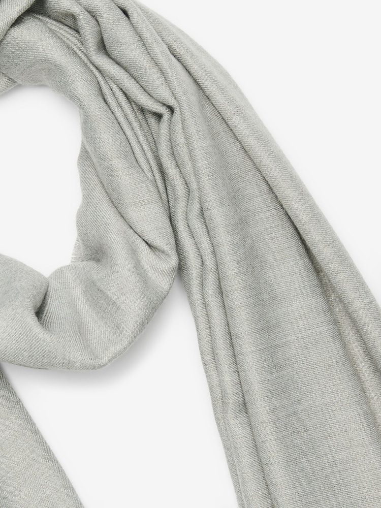 Grey Plain Midweight Scarf - Image 2 of 5