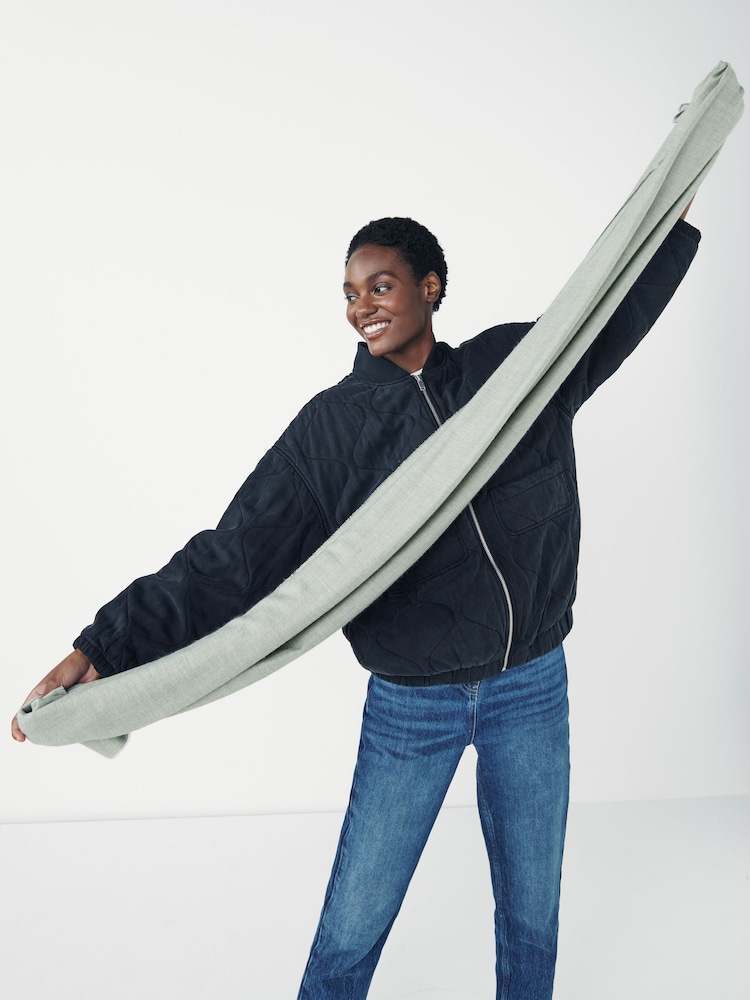 Grey Plain Midweight Scarf - Image 5 of 5 Grey Plain Midweight Scarf - Image 5 of 5