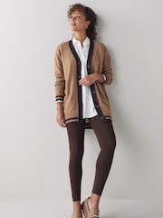 Chocolate Brown Full Length Leggings - Image 2 of 5