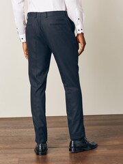 Marineblau/blau - Slim Fit - Anzug mit Schalkragen: Hose - Bild 2 von 6