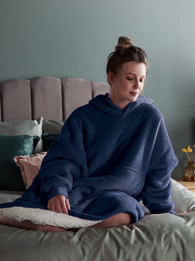 Silentnight Snugsie Oversized Sherpa Reversible Hoodie - Image 1 of 4 Silentnight Snugsie Oversized Sherpa Reversible Hoodie - Image 1 of 4