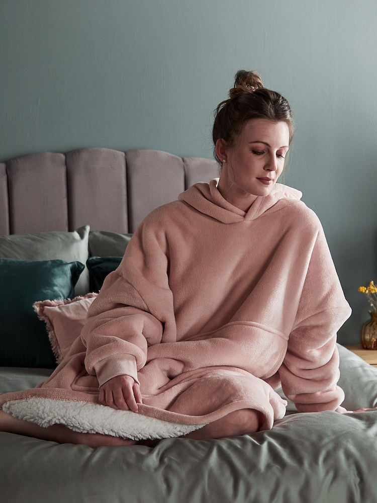 Silentnight Snugsie Oversized Sherpa Reversible Hoodie - Image 1 of 4 Silentnight Snugsie Oversized Sherpa Reversible Hoodie - Image 1 of 4