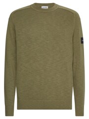 Calvin Klein Green 100% Cotton Slub Texture Sweater - Image 1 of 1