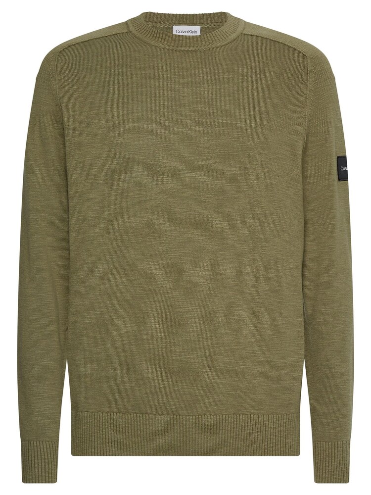 Calvin Klein Green 100% Cotton Slub Texture Sweater - Image 1 of 1 Calvin Klein Green 100% Cotton Slub Texture Sweater - Image 1 of 1