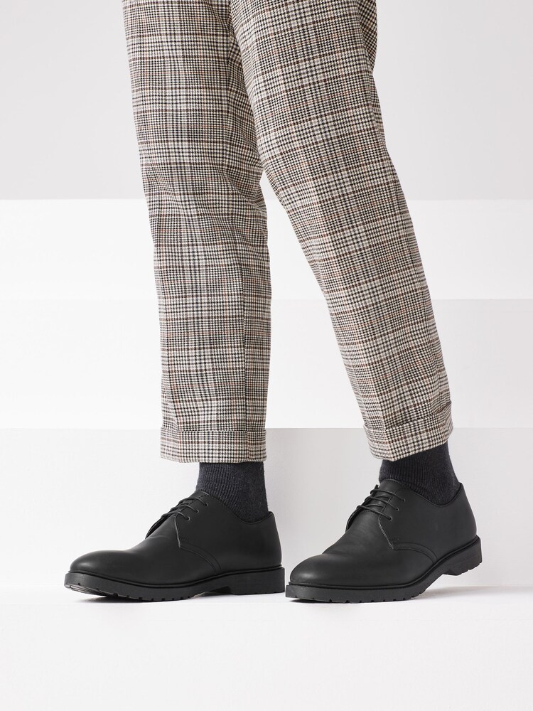 Black Cleated Lace-Up Derby Shoes - Image 1 of 5