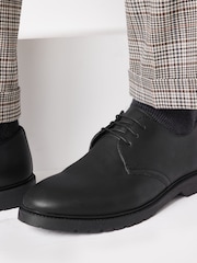 Black Cleated Lace-Up Derby Shoes - Image 2 of 5