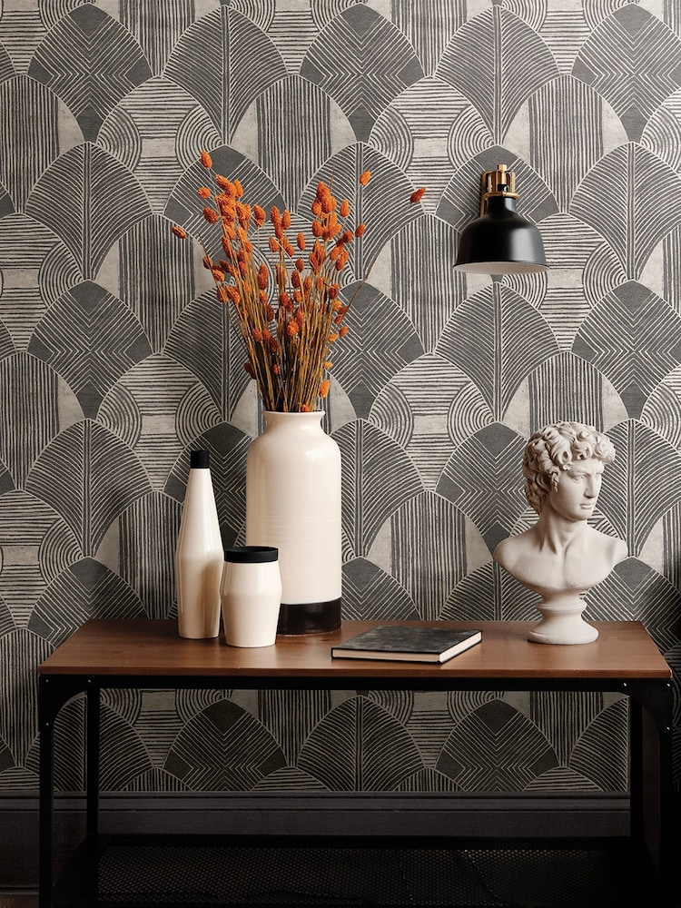 Scott Living Charcoal Grey Westport Wallpaper - Image 1 of 2