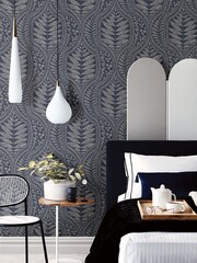 Scott Living Indigo Blue Juno Wallpaper - Image 1 of 2