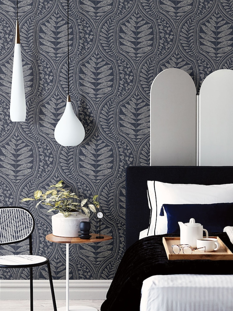 Scott Living Indigo Blue Juno Wallpaper - Image 1 of 2