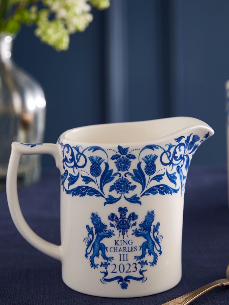 Spode Blue King's Coronation Cream Jug - Image 1 of 4