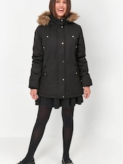 Kylie Black Teen Parka Coat - Image 1 of 5
