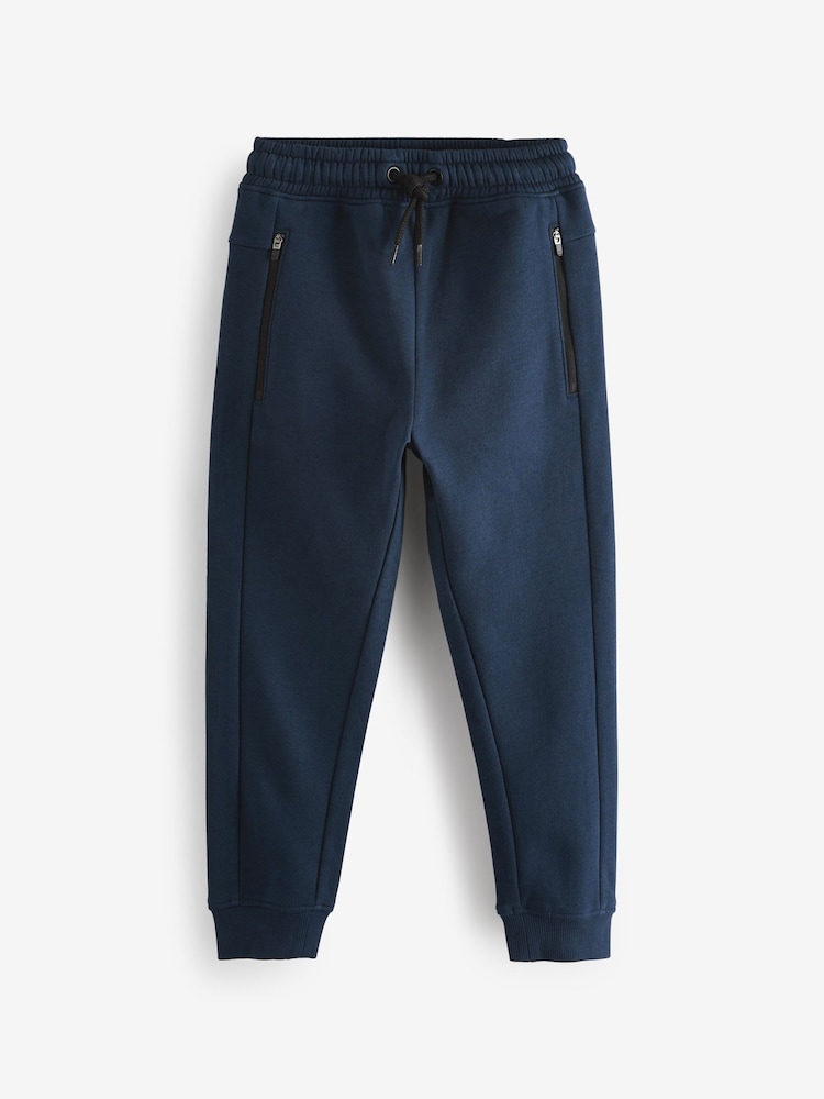 Navy Slim Fit Zip Joggers (3-16yrs) - Image 1 of 2