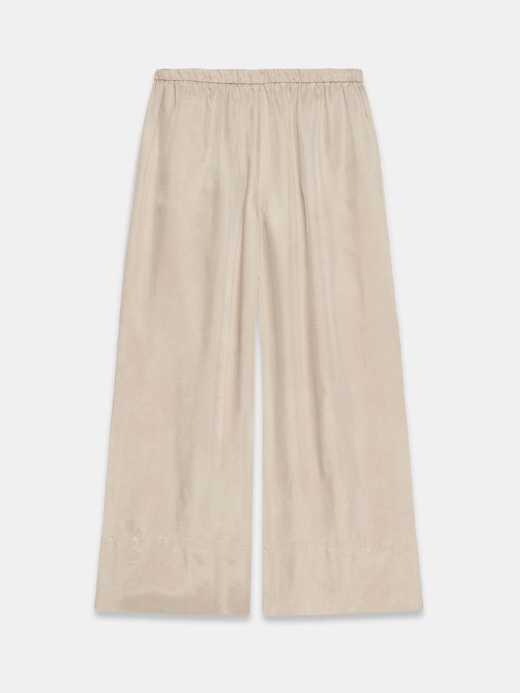 Mint Velvet Natural Drawstring Wide Leg Trousers - Image 1 of 3