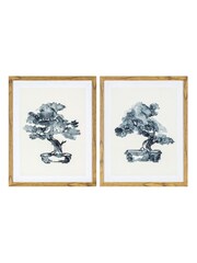Gallery Home Set of 2 Blue Abstract Bonsai Framed Wall Art - Image 1 of 1