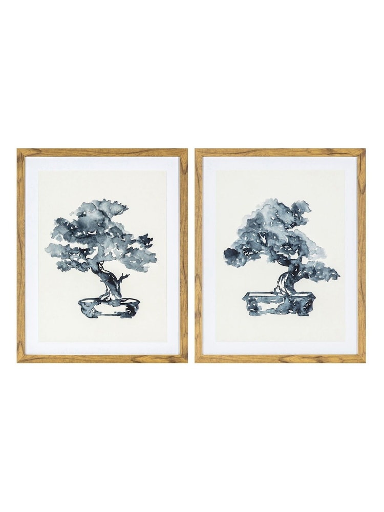 Gallery Home Set of 2 Blue Abstract Bonsai Framed Wall Art - Image 1 of 1