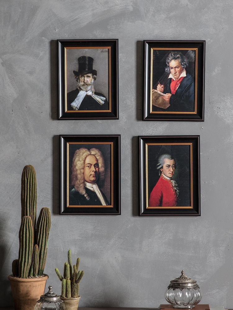 Gallery Home Set of 4 Gold Music Composers Framed Wall Art - Image 1 of 2