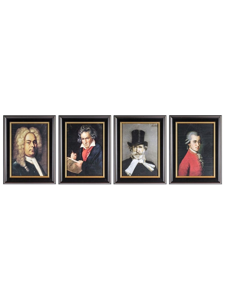 Gallery Home Set of 4 Gold Music Composers Framed Wall Art - Image 2 of 2