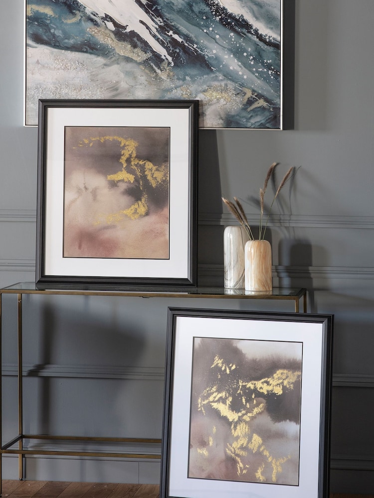 Gallery Home Set of 2 Gold Contemporary Shimmer Framed Wall Art - Image 1 of 2 Gallery Home Set of 2 Gold Contemporary Shimmer Framed Wall Art - Image 1 of 2