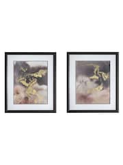 Gallery Home Set of 2 Gold Contemporary Shimmer Framed Wall Art - Image 2 of 2