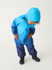 Blue Dip Dye Waterproof Fleece Lined Puddlesuit (3mths-7yrs) - Image 1 of 6