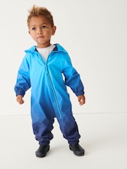 Blue Dip Dye Waterproof Fleece Lined Puddlesuit (3mths-7yrs) - Image 2 of 6