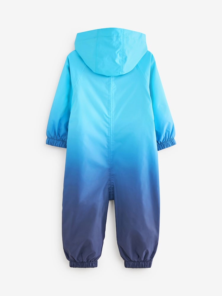 Blue Dip Dye Waterproof Fleece Lined Puddlesuit (3mths-7yrs) - Image 6 of 6