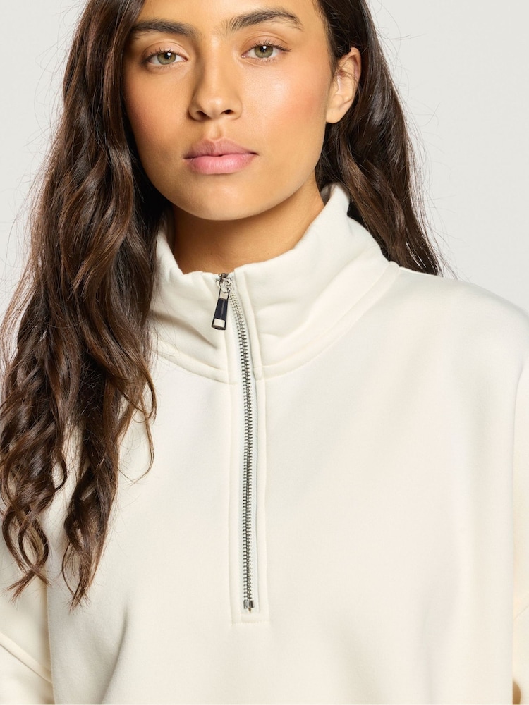 Gym + Coffee Cream Sierra Half Zip Sweatshirt - Image 6 of 6