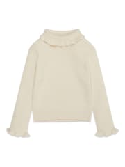 M&Co Natural Frill Roll Neck Jumper - Image 3 of 5