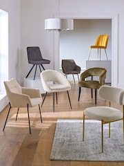 Set of 2 Monza Faux Leather Dark Grey Oakley Black Legs Dining Chairs - Image 2 of 2