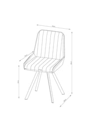 Set of 2 Monza Faux Leather Dark Grey Oakley Black Legs Dining Chairs - Image 4 of 4