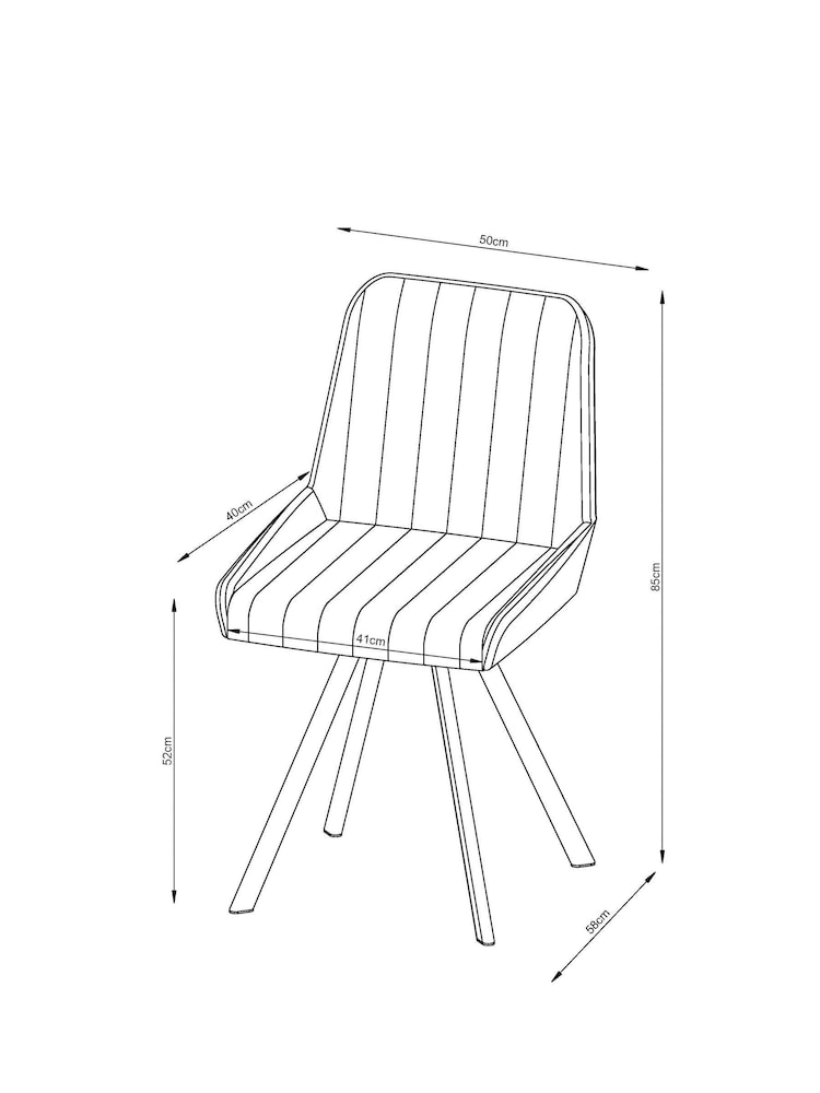 Set of 2 Monza Faux Leather Dark Grey Oakley Black Legs Dining Chairs - Image 4 of 4
