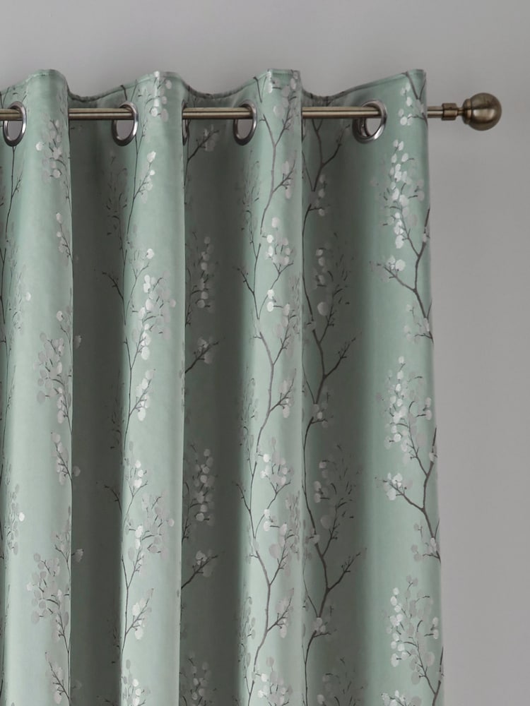 Ashley Wilde Blue Wilstone Blackout Eyelet Curtains - Image 2 of 2
