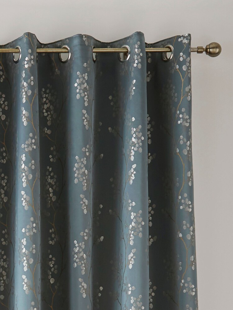 Ashley Wilde Blue Wilstone Blackout Eyelet Curtains - Image 2 of 2