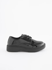 Schwarzes Lackleder - Schnürschuhe für die Schule - Image 2 of 6