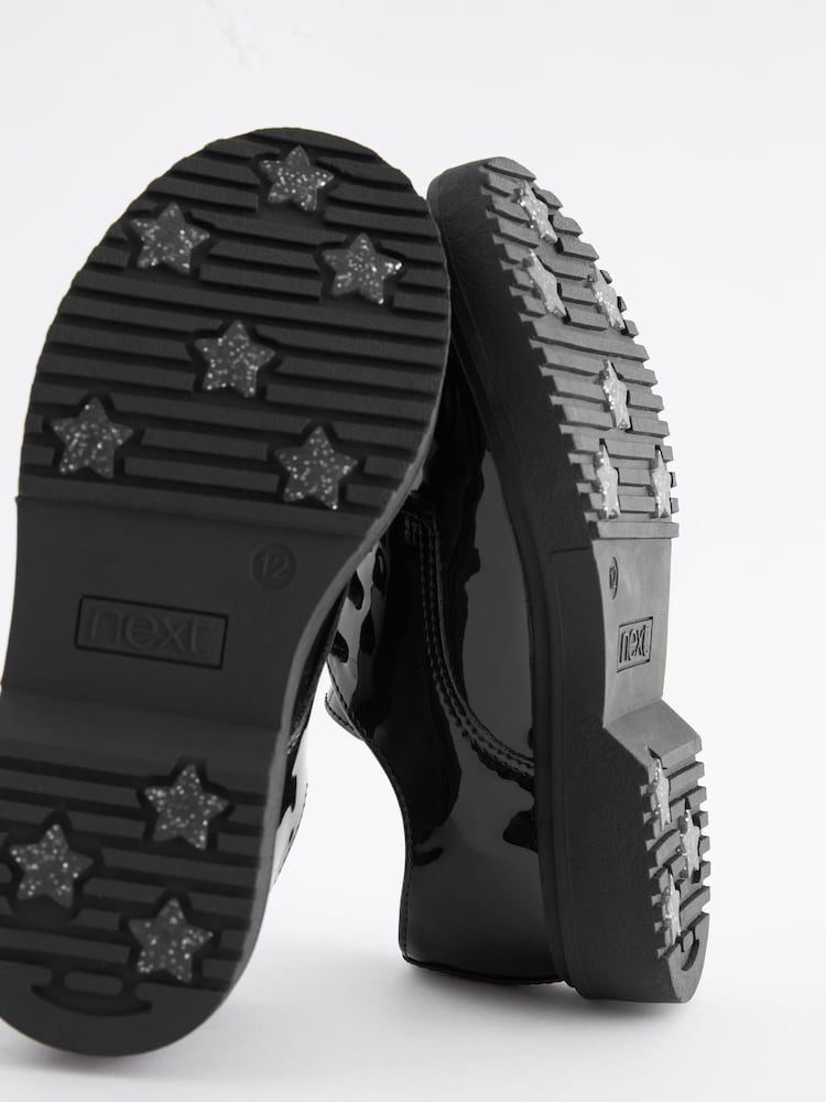 Schwarzes Lackleder - Schnürschuhe für die Schule - Image 6 of 6