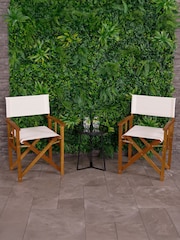 Charles Bentley Cream Garden Wooden Directors Chairs - Image 1 of 6