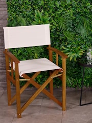 Charles Bentley Cream Garden Wooden Directors Chairs - Image 2 of 6