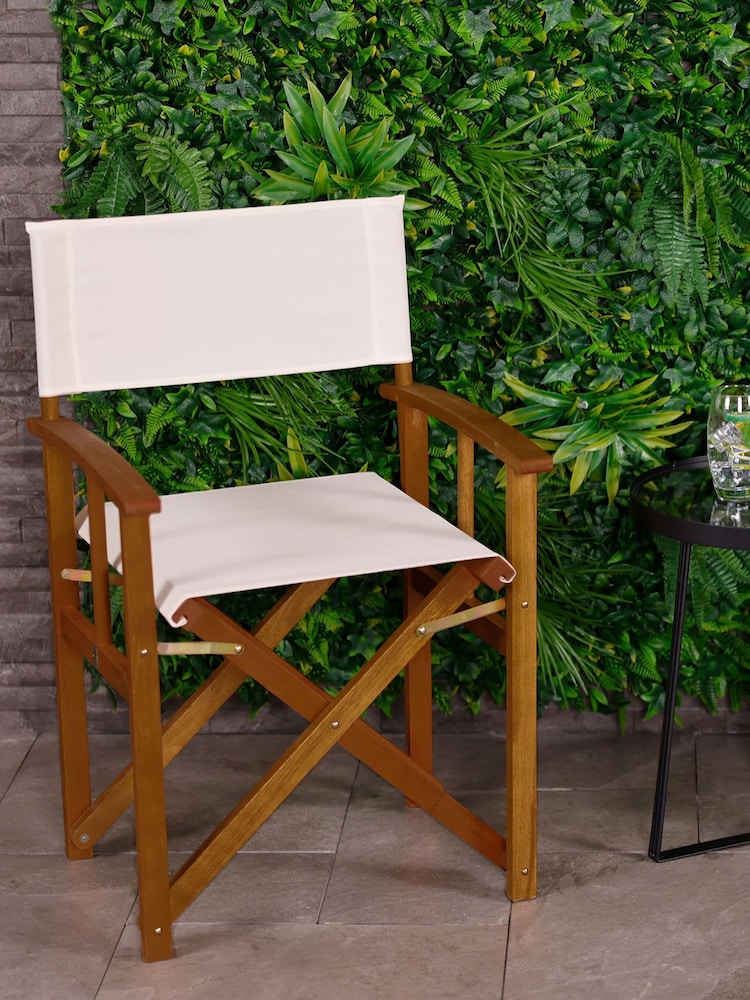 Charles Bentley Cream Garden Wooden Directors Chairs - Image 2 of 6