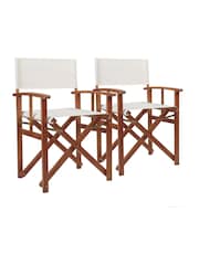 Charles Bentley Cream Garden Wooden Directors Chairs - Image 3 of 6