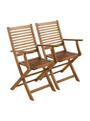 Charles Bentley Natural Garden Wooden Directors Chairs - Image 4 of 5