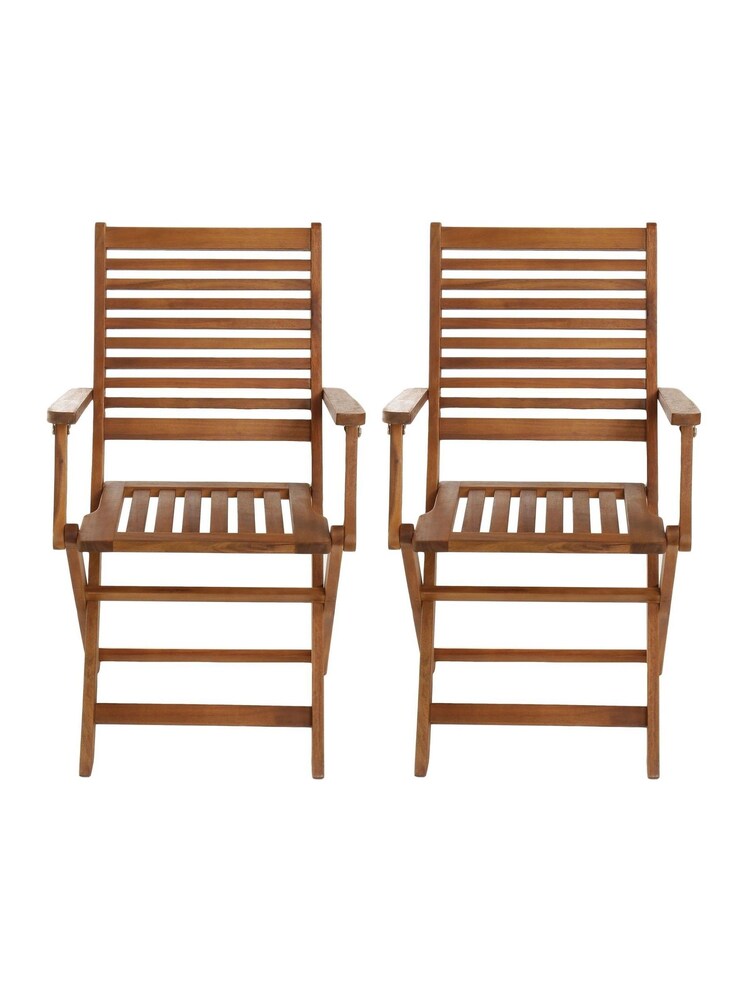 Charles Bentley Natural Garden Wooden Directors Chairs - Image 5 of 5