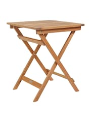 Charles Bentley Natural Natural Garden Eucalyptus Square Wooden Folding Side Table - Image 3 of 6