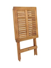 Charles Bentley Natural Natural Garden Eucalyptus Square Wooden Folding Side Table - Image 4 of 6