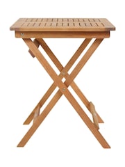 Charles Bentley Natural Natural Garden Eucalyptus Square Wooden Folding Side Table - Image 5 of 6