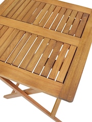 Charles Bentley Natural Natural Garden Eucalyptus Square Wooden Folding Side Table - Image 6 of 6