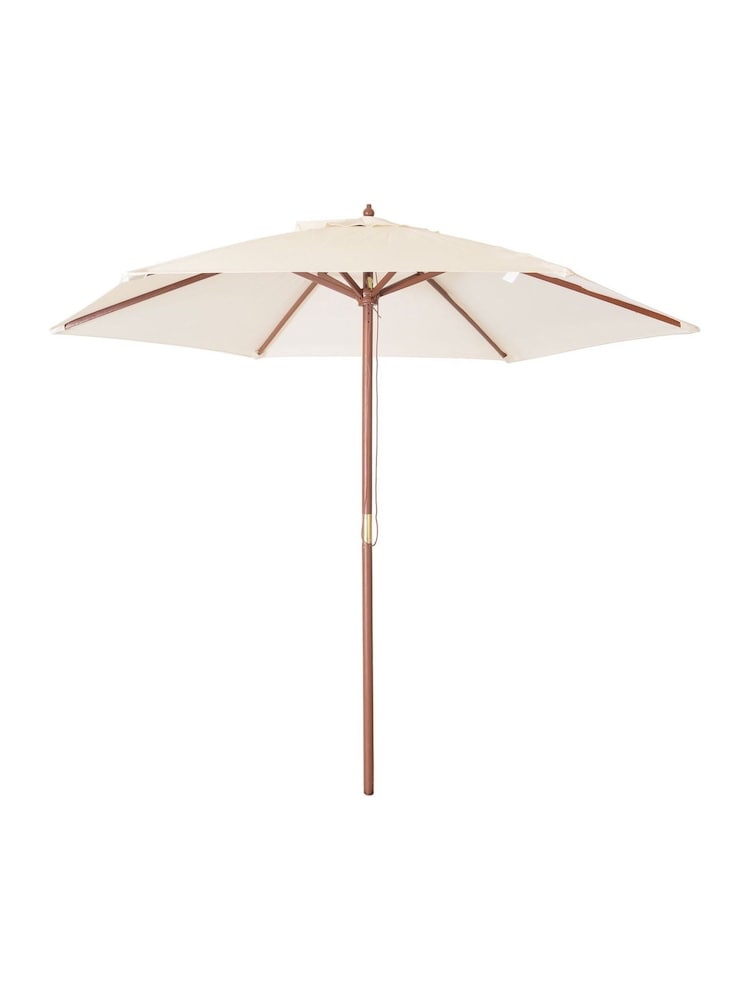 Charles Bentley Cream Garden Wooden Parasol - Image 2 of 3